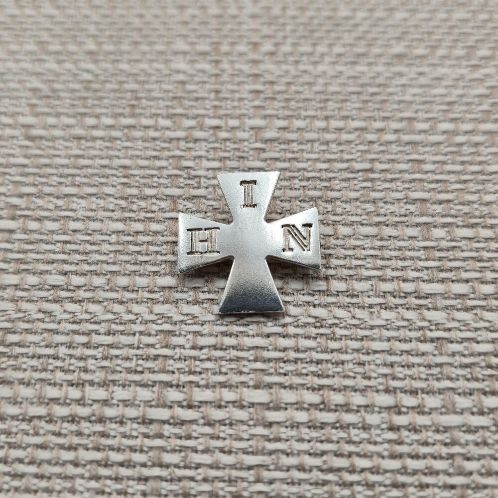 Sterling Silver HIN Iron Cross SEAL 1886 Pin Brooch A5926
